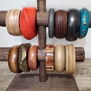 11 Vintage Bangle Bracelets and 1 Ridged Cuff